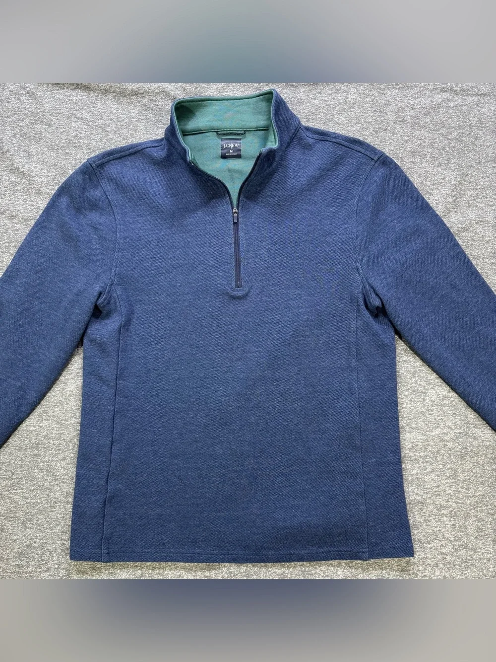 J. Crew Performance Blue Half-Zip Pullover With COOLMAX Technology Size Medium
